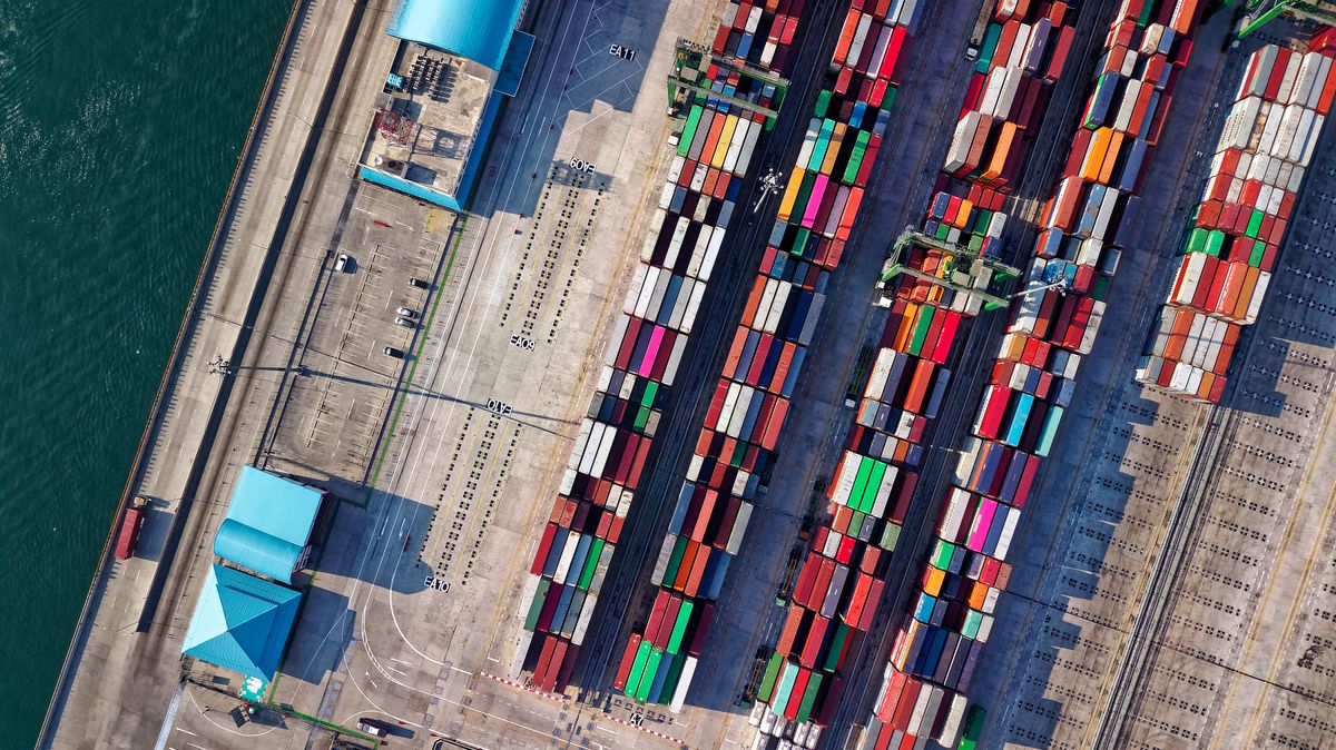 Container shipping port near Pattaya